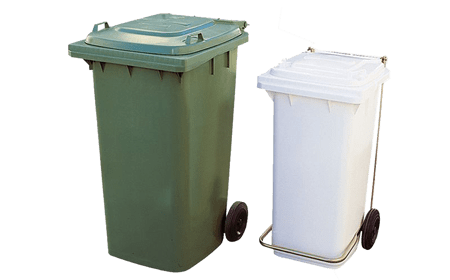Sorted waste collection containers